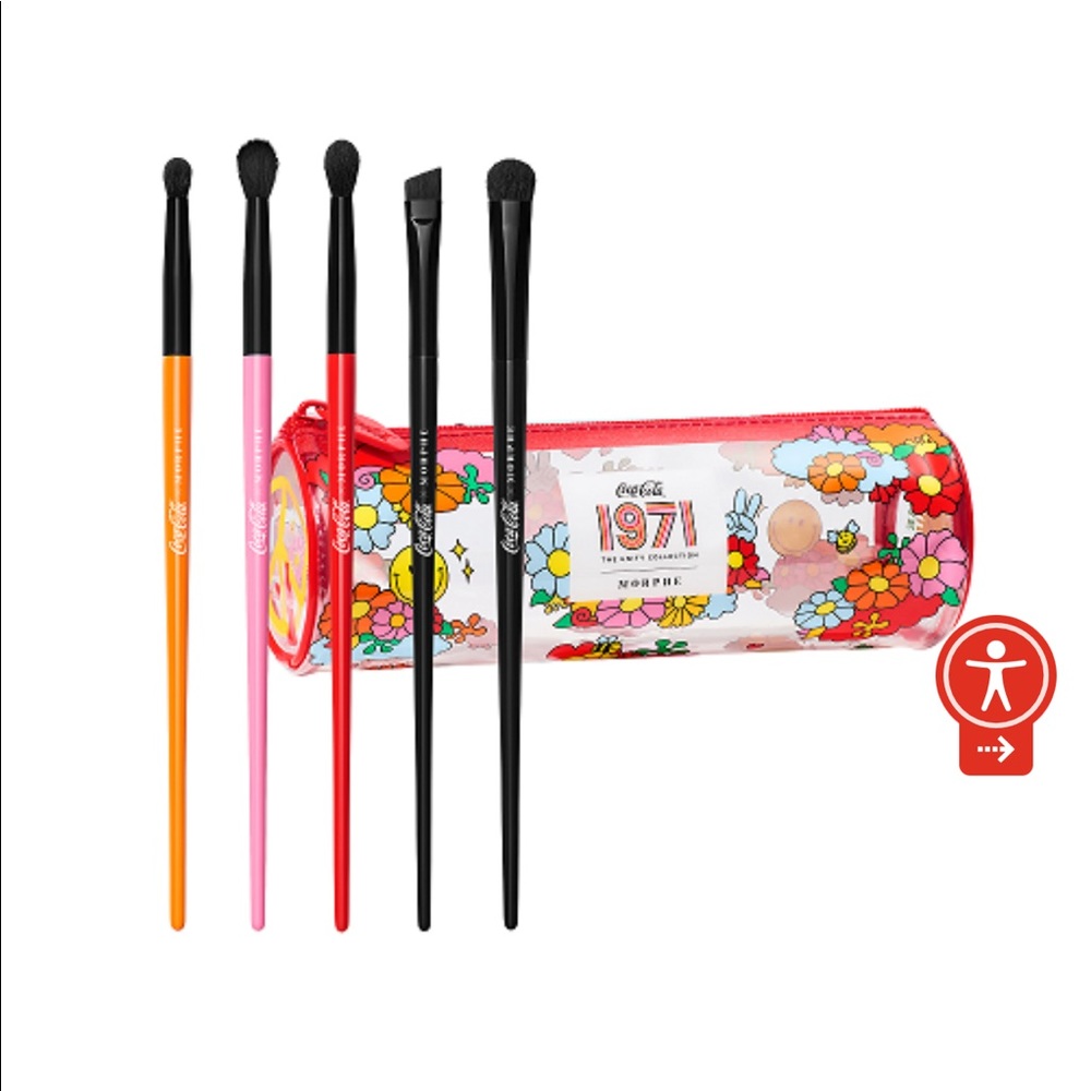 Morphe Coco Cola 5 piece eye brush set with pouch